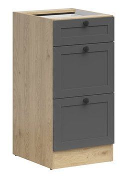 Кухонная тумба 40 см Junona Line BRW Black Red White D3S/40/82 дуб бернштайн / графіт фото - Купить Нижние кухонные шкафы BLACK RED WHITE в эпицентре мебели GerborDesign.com.ua