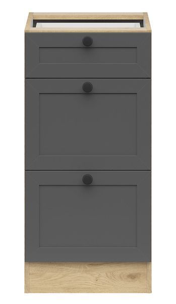 Кухонна тумба 40 см Junona Line BRW Black Red White D3S/40/82 дуб бернштайн / графіт фото - Купити Нижні кухонні тумби BLACK RED WHITE в епіцентрі меблів GerborDesign.com.ua, Київ, Дніпро, Львів, Луцьк, Хмельницький