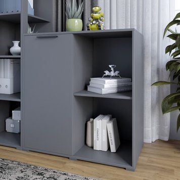 Тумба LION Краш 82x43x86 см (LION-044120) антрацит фото - Купить Комоды LION в эпицентре мебели GerborDesign.com.ua