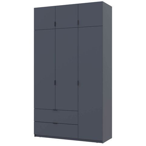 Шкаф с антресолью распашной для одежды Лукас Doros (Дорос) 3 ДСП 135х50х240 см графит фото - Купить Шкафы DOROS | ДОРОС в эпицентре мебели GerborDesign.com.ua, Киев, Днепр, Львов, Луцк, Хмельницкий