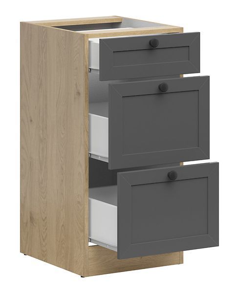 Кухонна тумба 40 см Junona Line BRW Black Red White D3S/40/82 дуб бернштайн / графіт фото - Купити Нижні кухонні тумби BLACK RED WHITE в епіцентрі меблів GerborDesign.com.ua, Київ, Дніпро, Львів, Луцьк, Хмельницький