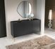 Комод Perfect Home Гармонія / Harmony 3-дверний з золотими ніжками K144 черный / черный мрамор роял фото 1 - меблі Комоди PERFECT HOME