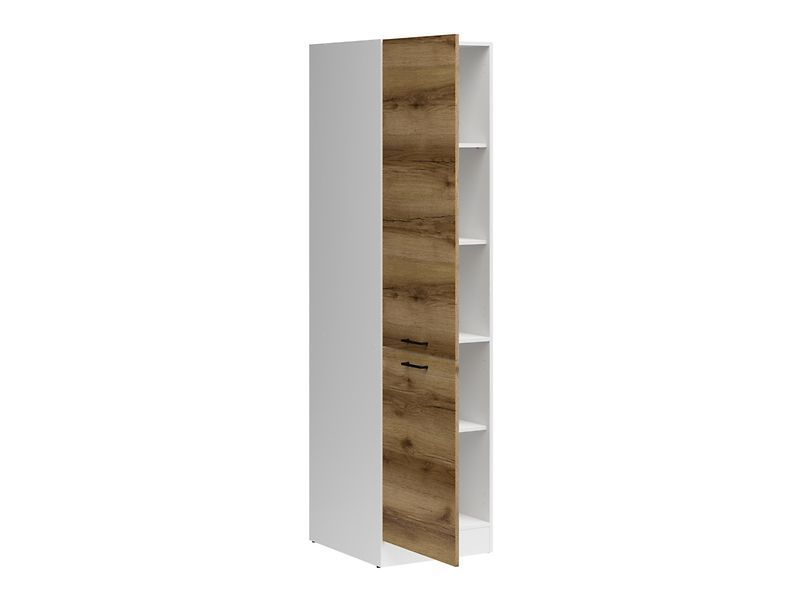 Кухонный шкаф высокий 50 см Junona Line BRW Black Red White D2D/50/195 білий / світлий дуб делано фото - Купить Навесные кухонные шкафы BLACK RED WHITE в эпицентре мебели GerborDesign.com.ua