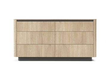 Комод Perfect Home Торро / Torro 6S/163 з 6 шухядами Дуб кремона/Черный фото - Купити Комоди PERFECT HOME в епіцентрі меблів GerborDesign.com.ua