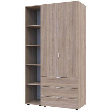 Шкаф распашной для одежды Гелар Doros (Дорос) с этажеркой 2 ДСП 115,7х49,5х203,4 см дуб сонома фото - Купить Шкафы DOROS | ДОРОС в эпицентре мебели GerborDesign.com.ua