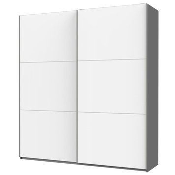 Шкаф-купе G-Кайзер Doros (Дорос) 2 ДСП / 3 части 220х60х240 графит / белый фото - Купить Шкафы-купе DOROS | ДОРОС в эпицентре мебели GerborDesign.com.ua