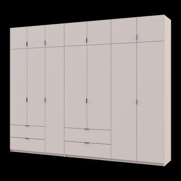 Шафа з антресоллю розпашна для одягу Лукас Doros (Дорос) 3+4 ДСП 300х50х240 кашемір фото - Купити Шафи DOROS | ДОРОС в епіцентрі меблів GerborDesign.com.ua