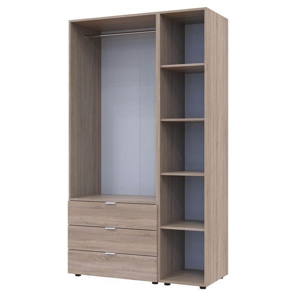 Шкаф распашной для одежды Гелар Doros (Дорос) с этажеркой 2 ДСП 115,7х49,5х203,4 см дуб сонома фото - Купить Шкафы DOROS | ДОРОС в эпицентре мебели GerborDesign.com.ua