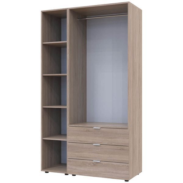 Шкаф распашной для одежды Гелар Doros (Дорос) с этажеркой 2 ДСП 115,7х49,5х203,4 см дуб сонома фото - Купить Шкафы DOROS | ДОРОС в эпицентре мебели GerborDesign.com.ua