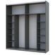 Шкаф-купе G-Кайзер Doros (Дорос) 2 ДСП / 3 части 220х60х240 графит / белый фото 2 - мебель Шкафы-купе DOROS | ДОРОС