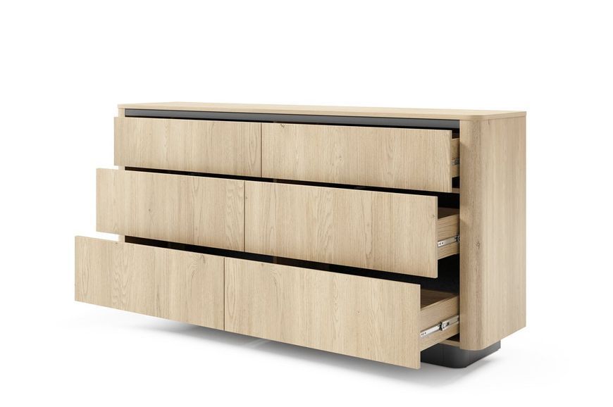 Комод Perfect Home Торро / Torro 6S/163 з 6 шухядами Дуб кремона/Черный фото - Купити Комоди PERFECT HOME в епіцентрі меблів GerborDesign.com.ua
