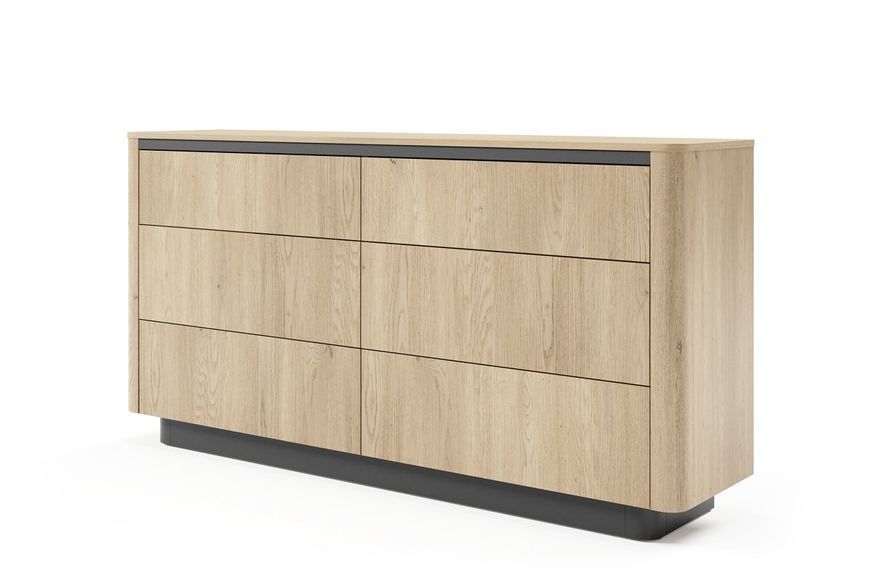 Комод Perfect Home Торро / Torro 6S/163 з 6 шухядами Дуб кремона/Черный фото - Купити Комоди PERFECT HOME в епіцентрі меблів GerborDesign.com.ua