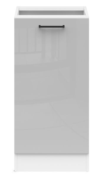 Кухонна тумба 40 см Junona Line BRW Black Red White D1D/40/82 білий / світло-сірий глянець фото - Купити Нижні кухонні тумби BLACK RED WHITE в епіцентрі меблів GerborDesign.com.ua