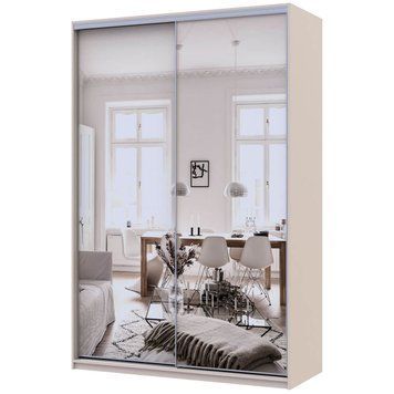 Шафа-купе Сіті Лайт Doros (Дорос) 2 Дзеркала 150х60х225 см кашемір фото - Купити Шафи-купе DOROS | ДОРОС в епіцентрі меблів GerborDesign.com.ua