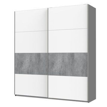 Шкаф-купе G-Кайзер Doros (Дорос) 2 ДСП / 4 части 220х60х240 графит / белый+бетон фото - Купить Шкафы-купе DOROS | ДОРОС в эпицентре мебели GerborDesign.com.ua