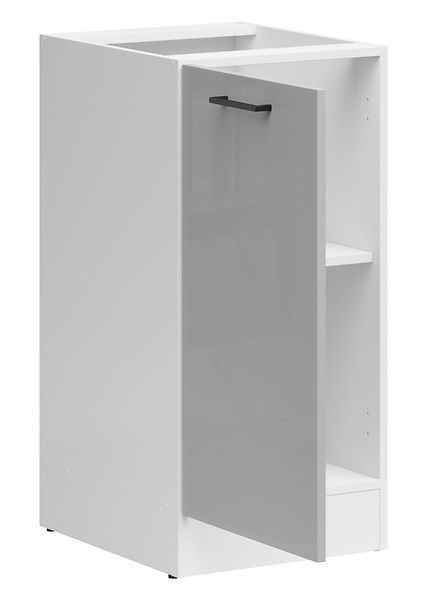Кухонна тумба 40 см Junona Line BRW Black Red White D1D/40/82 білий / світло-сірий глянець фото - Купити Нижні кухонні тумби BLACK RED WHITE в епіцентрі меблів GerborDesign.com.ua