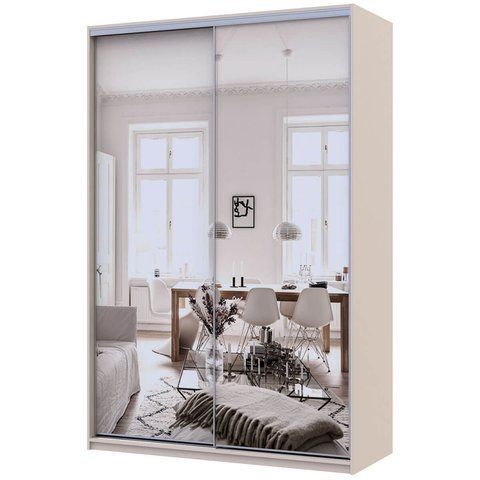 Шкаф-купе Сити Лайт Doros (Дорос) 2 Зеркала 150х60х225 см кашемир фото - Купить Шкафы-купе DOROS | ДОРОС в эпицентре мебели GerborDesign.com.ua, Киев, Днепр, Львов, Луцк, Хмельницкий