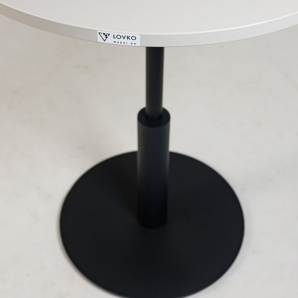 Стол LOVKO Ibiza R light d-60 черный металл/белый ДСП (текстура)  фото - Купить Столы LOVKO в эпицентре мебели GerborDesign.com.ua