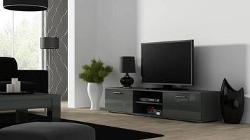 Тумба под телевизор SOHO Cama Meble RTV 180 S3 сірий / сірий глянець фото - Купить Тумбы ТВ CAMA MEBLE в эпицентре мебели GerborDesign.com.ua