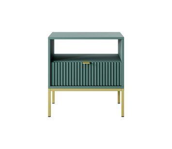 Тумба приліжкова Perfect Home Нова / Nova з 1 шухлядою і золотими ніжками S54 лабрадор фото - Купити Тумби приліжкові PERFECT HOME в епіцентрі меблів GerborDesign.com.ua