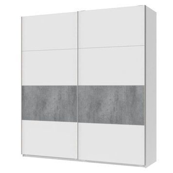 Шкаф-купе G-Кайзер Doros (Дорос) 2 ДСП / 4 части 220х60х240 белый / белый+бетон фото - Купить Шкафы-купе DOROS | ДОРОС в эпицентре мебели GerborDesign.com.ua