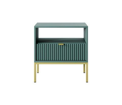 Тумба приліжкова Perfect Home Нова / Nova з 1 шухлядою і золотими ніжками S54 лабрадор фото - Купити Тумби приліжкові PERFECT HOME в епіцентрі меблів GerborDesign.com.ua, Київ, Дніпро, Львів, Луцьк, Хмельницький