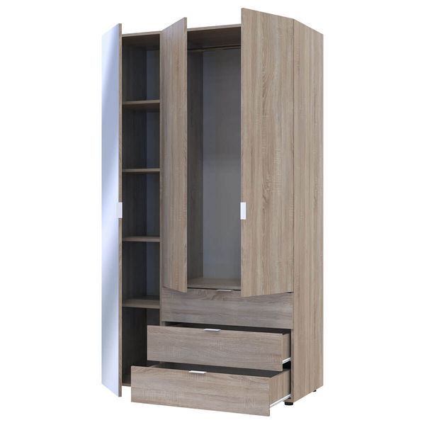 Шкаф распашной для одежды Гелар Doros (Дорос) 2 ДСП / Зеркало 116,3х49,5х203,4 см дуб сонома фото - Купить Шкафы DOROS | ДОРОС в эпицентре мебели GerborDesign.com.ua