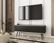 Тумба под телевизор Perfect Home Оро / Oro 2-дверная с черными ножками RTV135 черный фото 1 - мебель Тумбы ТВ PERFECT HOME