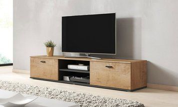 Тумба під телевізор SOHO Cama Meble RTV 180 S3, дуб лефкас / чорний SOHO-CAMA-RTV-180-DL/CZ