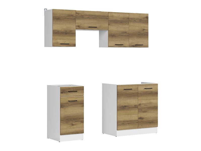 Кухня 180 см Junona Line BRW, кухонный гарнитур 1,8 м Black Red White білий / світлий дуб делано фото - Купить Кухни BLACK RED WHITE в эпицентре мебели GerborDesign.com.ua