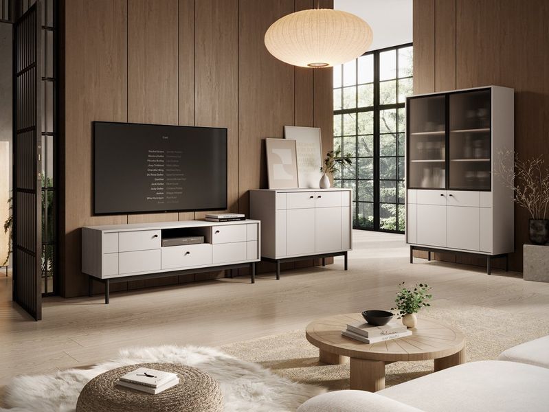 Комод Perfect Home Джапанді / Japandi K104 2-дверний кашемір фото - Купити Комоди PERFECT HOME в епіцентрі меблів GerborDesign.com.ua