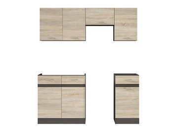 Кухня 170 см Junona Line BRW, кухонный гарнитур 1,78м. Black Red White венге / дуб сонома фото - Купить Кухни BLACK RED WHITE в эпицентре мебели GerborDesign.com.ua