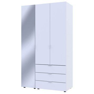 Шкаф распашной для одежды Гелар Doros (Дорос) 2 ДСП / Зеркало 116,3х49,5х203,4 см белый фото - Купить Шкафы DOROS | ДОРОС в эпицентре мебели GerborDesign.com.ua