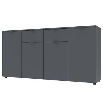 Комод Рон 7 Doros (Дорос) 4 двері 2 шухляди 160х38х81 см графіт фото - Купити Комоди DOROS | ДОРОС в епіцентрі меблів GerborDesign.com.ua