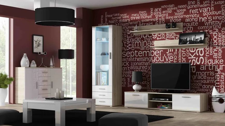Комод SOHO Cama Meble S8/UNI дуб сонома / білий глянець фото - Купити Комоди CAMA MEBLE в епіцентрі меблів GerborDesign.com.ua