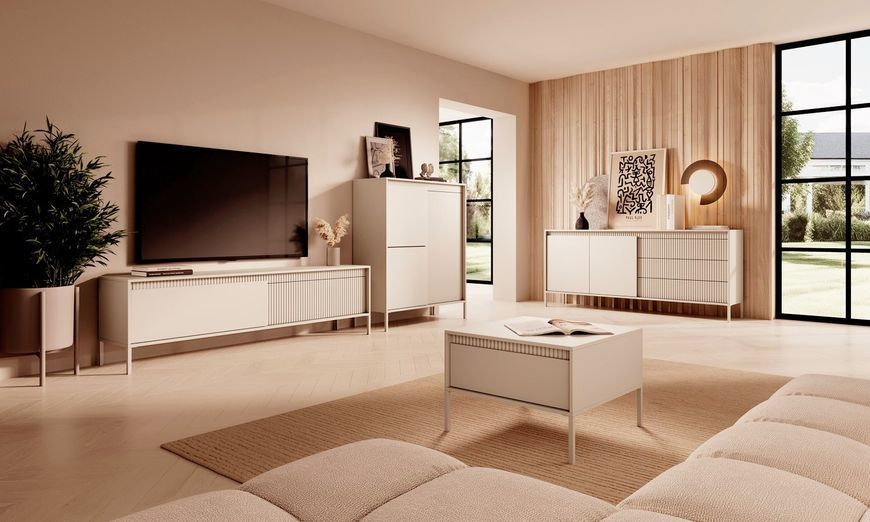 Тумба під телевізор Perfect Home Сенсо / Senso 2-дверна 2D/187 бежевый фото - Купити Тумби ТВ PERFECT HOME в епіцентрі меблів GerborDesign.com.ua