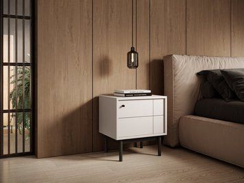 Тумба приліжкова Perfect Home Джапанді / Japandi S54 1-дверна кашемір фото - Купити Тумби приліжкові PERFECT HOME в епіцентрі меблів GerborDesign.com.ua