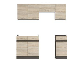 Кухня 180 см Junona Line BRW, кухонний гарнітур 1,8 м Black Red White венге / дуб сонома фото - Купити Кухні BLACK RED WHITE в епіцентрі меблів GerborDesign.com.ua