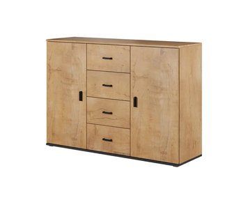 Комод SOHO Cama Meble S8/UNI дуб лефкас / чорний фото - Купить Комоды CAMA MEBLE в эпицентре мебели GerborDesign.com.ua