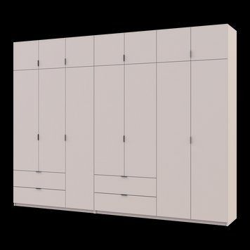 Шкаф с антресолью распашной для одежды Лукас Doros (Дорос) 3+4 ДСП 315х50х240 кашемир фото - Купить Шкафы DOROS | ДОРОС в эпицентре мебели GerborDesign.com.ua