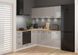 Угловая кухня 200x200 см Junona Line BRW, кухонный угловой гарнитур 2x2 м Black Red White білий / світло-сірий глянець фото 2 - мебель Кухни BLACK RED WHITE