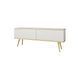 Тумба под телевизор Perfect Home Оро / Oro 2-дверная с золотыми ножками RTV135 MDF белый фото 3 - мебель Тумбы ТВ PERFECT HOME