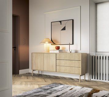 Комод Perfect Home Таво / Tavo 2D3S/187 2-дверний з 3 шухлядами дуб кремона фото - Купити Комоди PERFECT HOME в епіцентрі меблів GerborDesign.com.ua
