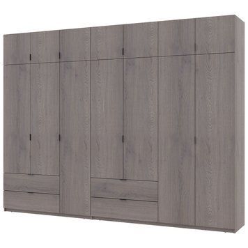 Шкаф с антресолью распашной для одежды Лукас Doros (Дорос) 3+4 ДСП 315х50х240 канноло фото - Купить Шкафы DOROS | ДОРОС в эпицентре мебели GerborDesign.com.ua