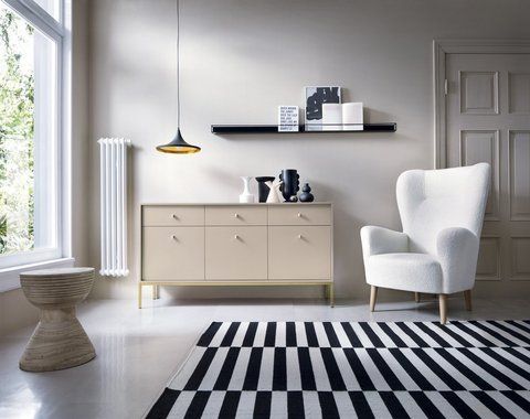 Комод Perfect Home Моно / Mono 3-дверний з 3 шухлядами і золотими ніжками MKSZ154 беж песочный фото - Купити Комоди PERFECT HOME в епіцентрі меблів GerborDesign.com.ua, Київ, Дніпро, Львів, Луцьк, Хмельницький
