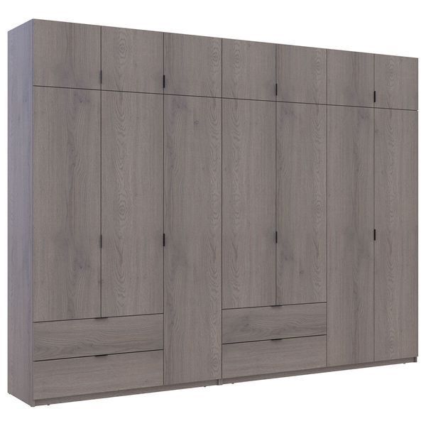 Шкаф с антресолью распашной для одежды Лукас Doros (Дорос) 3+4 ДСП 315х50х240 канноло фото - Купить Шкафы DOROS | ДОРОС в эпицентре мебели GerborDesign.com.ua