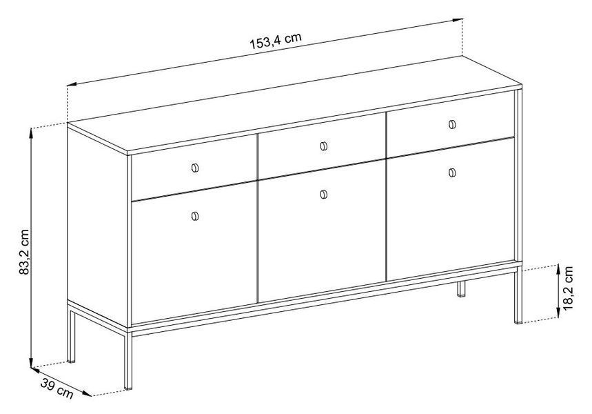Комод Perfect Home Моно / Mono 3-дверный с 3 ящиками и золотыми ножками MKSZ154 беж песочный фото - Купить Комоды PERFECT HOME в эпицентре мебели GerborDesign.com.ua
