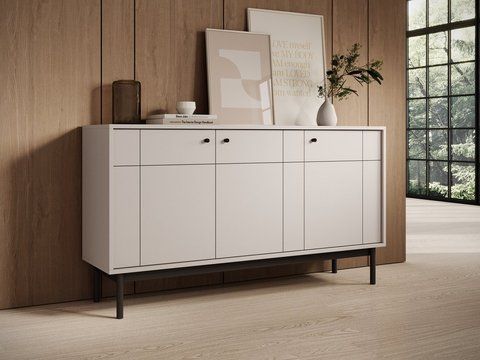 Комод Perfect Home Джапанди / Japandi K154 3-дверный кашемир фото - Купить Комоды PERFECT HOME в эпицентре мебели GerborDesign.com.ua, Киев, Днепр, Львов, Луцк, Хмельницкий