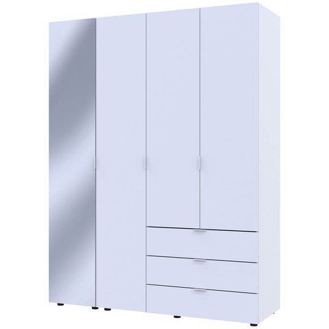 Шафа розпашна для одягу Гелар Doros (Дорос) 3 ДСП / Дзеркало 155х49,5х203,4 см білий фото - Купити Шафи DOROS | ДОРОС в епіцентрі меблів GerborDesign.com.ua, Київ, Дніпро, Львів, Луцьк, Хмельницький