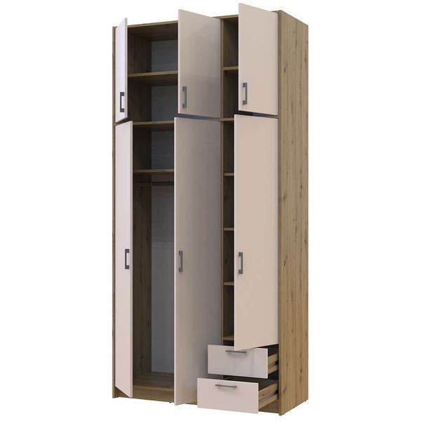 Шкаф с высокой антресолью Ронди Doros (Дорос) 3 ДСП 121х52х260 см дуб артизан / кашемир фото - Купить Шкафы DOROS | ДОРОС в эпицентре мебели GerborDesign.com.ua, Киев, Днепр, Львов, Луцк, Хмельницкий